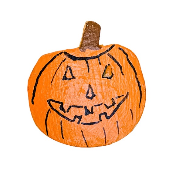Hand Crafted Jewelry - Handcrafted 🎃 Pumpkin Jack-O-Lantern Brooch